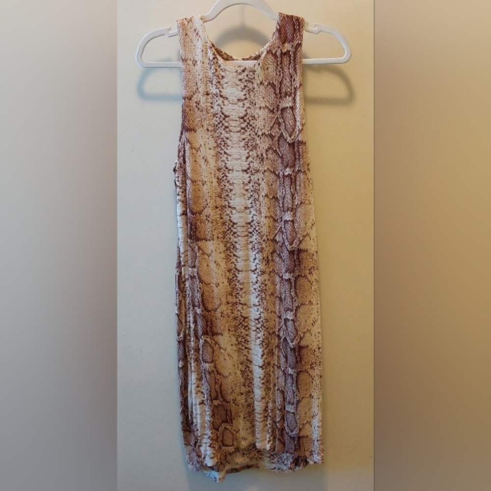 Bar III Snakeskin Print Top in Brown and Cream